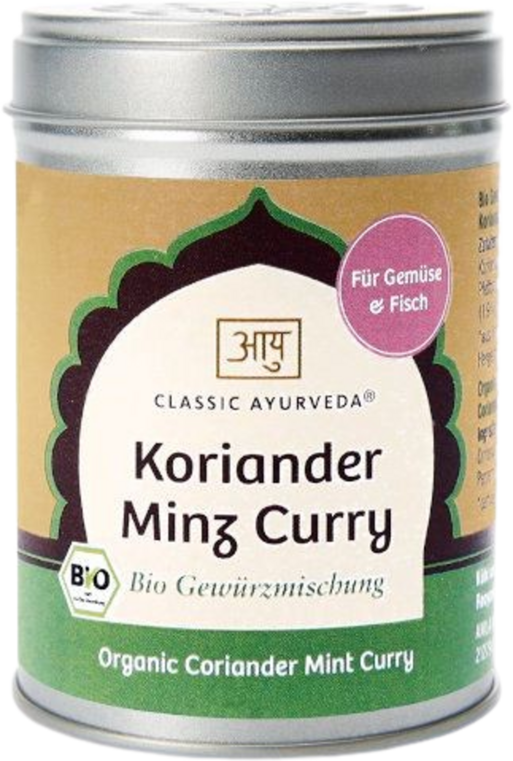 Classic Ayurveda Organiczne curry miętowe z kolendrą, 80 g
