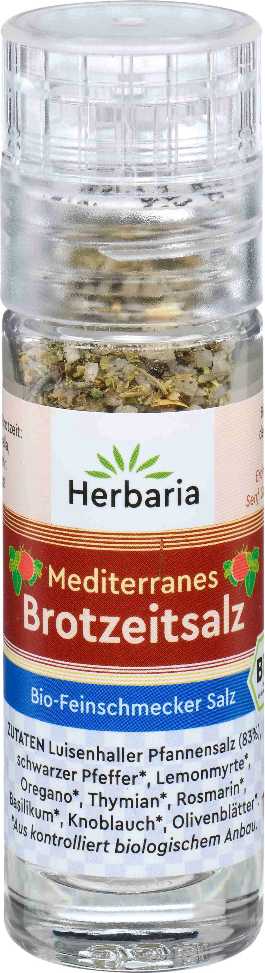 Herbaria Bio śródziemnomorska mieszanka przypraw z solą mini młynek, 15 g